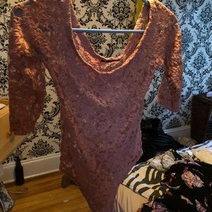 Laced mid-sleeve one piece